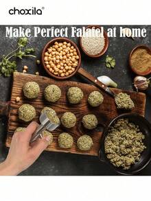 choxila 1pc Non-Stick Stainless Steel Meatball And Shuttlecock Maker, Meatball And Shuttlecock Making Tool - Silver - View 3