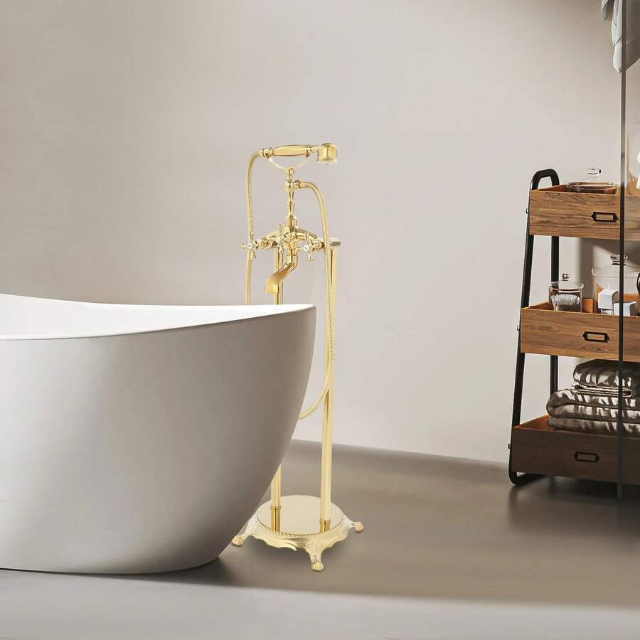 LOYALHEARTDY Freestanding Bathtub Faucet, Floor-Mounted Tub Filler, Bathtub Faucet - A - View 1