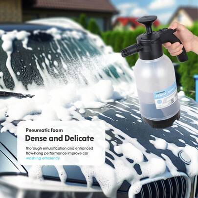  Carsun 2L Manual Air Pressure Watering Can, Dual Use For Home & Car, High Pressure Transparent Foam Sprayer