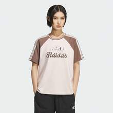 Adidas Originals Women's W Raglan Sleeve T-Shirt, Short Sleeve Knit Crew Neck Tee TKG6699 - Brown - View 2