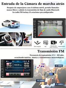 Reproductor multimedia para automóvil, compatible con CarPlay inalámbrico y Android inalámbrico, pantalla portátil universal para automóvil con cámara. - A - Ver 8