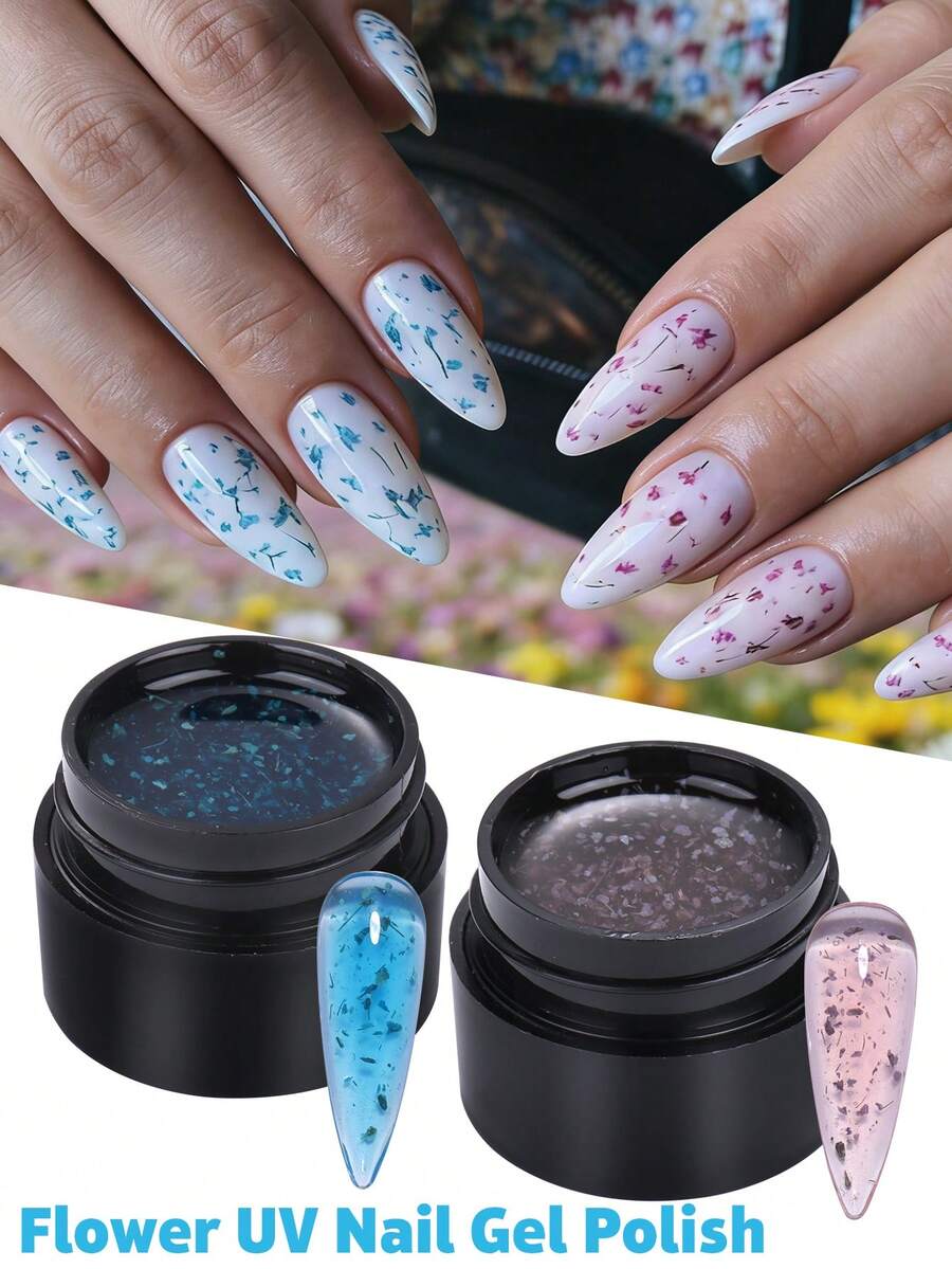 5毫升花朵UV凝胶指甲油，蓝紫色花朵UV指甲油，可卸UV指甲油，DIY彩绘美甲油，美甲装饰 - 彩色 - 查看 1