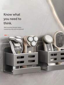 1pc Wall-Mounted Bathroom Storage Organizer Box, Can Hold Toothbrush, Razor And Beauty Tools - No Drilling Required, Durable Plastic Material, Multi-Layer Design, Space-Saving, Suitable For Sink Or Shower, Bathroom Accessories, Shower Caddy, Toothbrush Holder, Wall-Mounted Organizer Rack, Toothbrush Holder Stand - Multicolor - View 7
