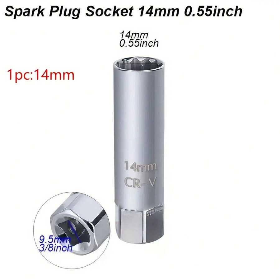 FZY 14 Spark Plug Socket Wrench Key Adapter Kit | Steel Auto Mechanical Repair Install Removal Tool - 火星塞 - 查看 1