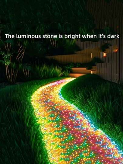 1000 Glow-In-The-Dark Stones, Solar-Powered Outdoor Garden Path Stones, Glow-In-The-Dark Pebbles, Suitable For Outdoor Walkways, Home Gardens, Patio Decorations, Aquarium Decorations, Mini Wonderland Decorations, Artificial Glow-In-The-Dark Stones For Aquariums, Potted Plant Decorative Stones, Potted Plants, Succulents, DIY Decorations.