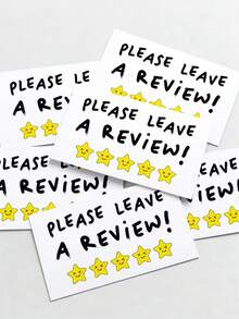 50 PCS Customer Appreciation Cards, Mini Business Thank-You Cards, With "Please Leave A Review" Message In English, Suitable For Small Businesses, Individual Stores, And Online Stores. - Loyalty Card - View 5