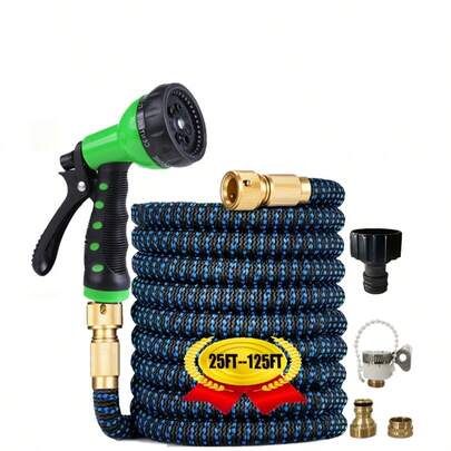 High Pressure Car Wash Water Gun Garden Hose Set, Expandable Coiled Hose - Durable Rubber, Multi-Function Connector, Ergonomic Design For Outdoor Home Cleaning And Car Washing, Multi-Purpose Garden Kit, Car Wash Accessories, Sturdy Construction