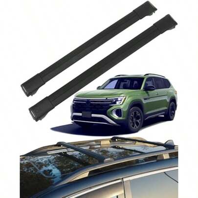 2026NEWUltra-Quiet Low-Profile Roof Rack Cross Bars For  VW Atlas 2017-2026 300lbs All-Metal Heavy Duty Aluminum Roof Rails No Lock Not For Atlas Cross Sport