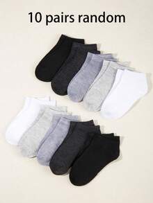 40 đôi tất thuyền trẻ em màu trơn, tông màu trung tính, phù hợp cho bé trai và bé gái mặc hàng ngày, thích hợp cho mùa xuân, hè, thu và đông, phù hợp cho trường học, kiểu dáng ngẫu nhiên. - Nhiều màu - Xem 21