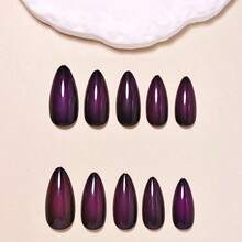 A Box Of 24 Pieces, Wearing Nail Advanced Purple Smudge Ins Wind Fake Nail Patch - Purple - View 4