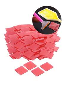 5-100 片粘贴式钻石粘土 2x2 厘米/0.79x0.79 英寸 蜡质钻石画点状钻石粘土 DIY 红粘土钻石刺绣十字绣缝纫粘土美甲工具配件 - 查看 4