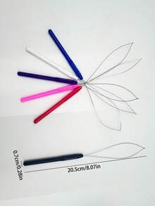 6pcs Sewing Accessories Tools, Handmade Sewing Helpers - Thread Guide, Needle Threader, Wig Hook, Bead Threader, Hair Extension Puller, Hair Extension Pliers In Red, Purple, White, Black, Pink, Blue - Plastic Handle Threader - View 3