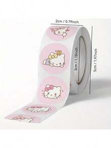 SANRIO 500张/套 Hello Kitty 贴纸 - 亮面哑光卡通贴纸，自粘PVC材质，适用于笔记本电脑、笔记本、手机壳和水瓶 | 多种图案，包括花朵、水果等，可爱贴纸 - 彩色 - 查看 1