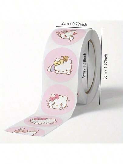 SANRIO 500pc/Set Hello Kitty Stickers - Bright Matte Cartoon Decals, Self-Adhesive PVC, Perfect For Laptops, Notebooks, Phone Cases, And Water Bottles | Various Designs Including Flowers, Fruits, And More, Cute Stickers