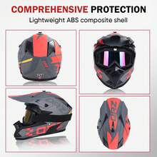 Motorcycle Helmet With Goggles, Breathable, Windproof And Sandproof - Black and Gray - View 5