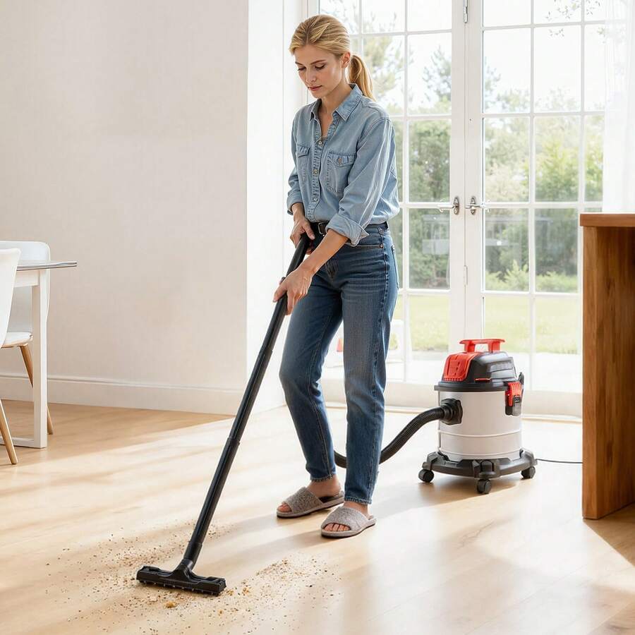 Shop Vac, 5.8 Gallon Wet Dry Shop Vacuum, 4 Peak HP With One-Button Self-Cleaning, Dual-Filter, 900W Input Power, 1.25in X 7ft Hose, 9.8ft Cord, Metal Tank For Jobsite, Workshop, Garage, Home - Xem 1