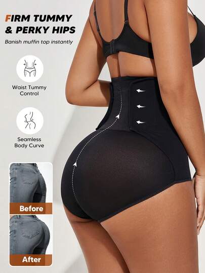 1 pieza Shapewear ajustable para la cintura de mujer, pantalones moldeadores abdominales, banda de compresión de doble capa, ropa interior moldeadora que levanta y firma