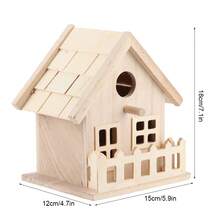 Wooden Bird House For Outdoor, Hanging Nest Box For Wild Birds, Rustic Garden Decor For Backyard Patio Yard - View 2