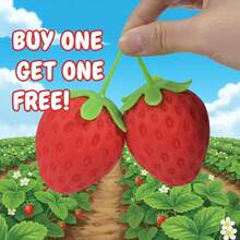 Realistic Strawberry Squishy Toy - Simulation Fruit Stress Relief Ball, Decompression Fidget Gadget, Ultra-Soft Slow-Rise Squeeze Berry For Anxiety & Fun - 彩色 - 查看 2