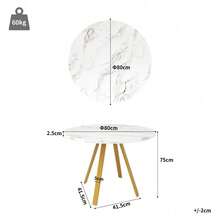 Dining Table & Chair Sets - White+Gold + MDF+Metal + Velvet + Seats 4 - View 11