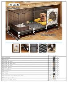 Easily Cleanable Movable Dog Cage With Pull-Out Tray Litter Box, Home Pet Fence Suitable For Teddy, Poodle, Puppy, Kitten, Rabbit, Small Animals - Multicolor - View 13