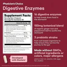 VPOAJ Physician's CHOICE Digestive Enzymes - Multi Enzymes, Bromelain, Organic Prebiotics & Probiotics For Digestive Health & Gut Health - Bloating & Meal Time Discomfort - Dual Action - All Diets - 30 CT - 100G - View 5