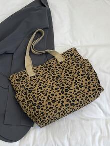 1个米色尼龙手提包，简约轻便大容量女士单肩包，适合学生/学院风格 - 棕色 - 查看 4