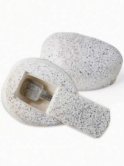 1pc Outdoor Fake Stone Key Storage Box, Spacious Faux Stone - Looks Like Real Stone - Hide Keys Inside