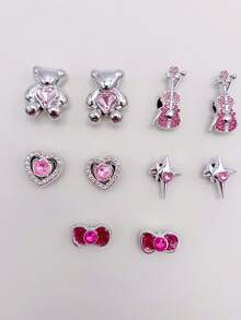 10 chiếc phụ kiện trang trí giày sandal bạc dễ thương tự làm, phụ kiện thường ngày - Phụ kiện giày cá nhân hóa vui nhộn, đa năng, món quà hoàn hảo cho các bữa tiệc ngày lễ. - Bạc - Xem 5