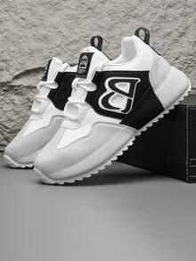Plus Size Fashion Casual Sports Sneakers, High-Quality Breathable Lightweight Running Shoes, Versatile Stylish Choice - White - View 6