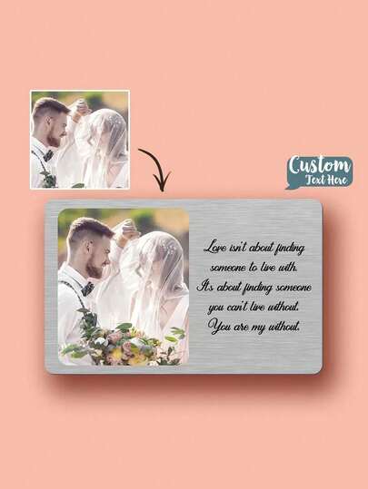 Custom Photo Wallet Card Metal Wallet Card Keepsake Gift For Couple,Customized Business Cards, Greeting Cards, Wedding Invitation Cards, Invitation Cards,Birthday Card,Thank You Gift, Wedding Gifts, High-Quality,Modern,Contracted,Stylish Custom,Personalized,Unique Ideal Gifts For Him Her,For Valentine's Day,For Mother's Day,For Birthdays,For Father's Day,For Graduation,For Weddings