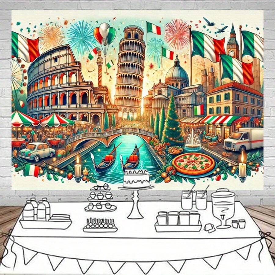 1 pieza Bandera de pancarta plana 2D, pancarta de fondo, decoración de fiesta, bandera de decoración para el Día del Padre, decoración del hogar, bandera de jardín al aire libre, decoración de fiesta festiva - 8 - Ver 1