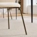 Modern Chenille Dining Chairs, Comfortable Curved Backrest With Soft Fabric, Bronze Metal Chair Legs – Enhance The Tone Of Your Kitchen With Modern Comfort And Style, Set Of Two Handles, Cream - Beige - View 9