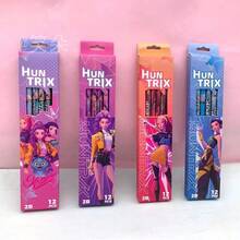 1/2/3/4pcs K-POP Witch Girl Group 12pcs Pencil Set, 2B Pencils, Student Writing Stationery, Sketching Drawing Pencils, Kindergarten Handwriting Pencils, Student Prizes - Sets - View 4