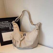 Túi xách nylon thời trang kiểu dáng mới, túi đeo vai xếp ly sang trọng, túi đeo chéo đa năng phong cách thường ngày dành cho nữ, túi cho mẹ. - Nhiều màu - Xem 16