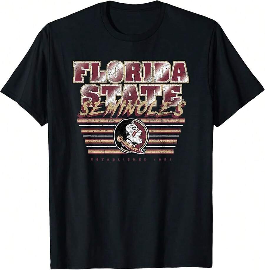 Florida State Seminoles Vintage 90's Decibel Black T-Shirt - Black - View 1