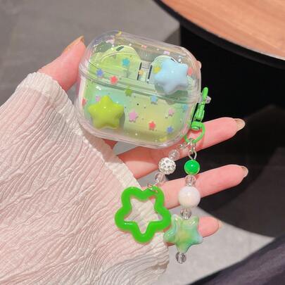 Estuche protector con diseño de estrella 3D degradada, apto para Samsung Buds FE, Buds 3 / Buds 3 Pro / Buds 3 FE, Buds Pro, Galaxy Buds Live, Buds 2 / Buds 2 Pro, Buds Core