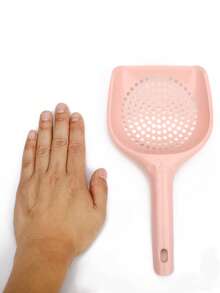 1个塑料圆孔猫砂铲，宠物粪便铲，猫咪清洁用品，宠物如厕配件 - 查看 3