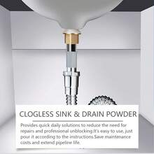 jakehoe Drain Cleaner Powder For Kitchen & Bathroom, Effectively Dissolves Hair, Soap Scum And Grease, Solves Clogged Sink And Drain Issues - Powdery - View 6