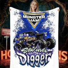 1 PIEZA Manta de camión monstruo de Monster Jam en 3D, regalo original para aficionados a los deportes de motor, decoración temática para cueva de hombre, acento para fiesta retro de ciencia ficción y recuerdo del día de carrera, manta suave para el hogar, dormitorio, cama, sofá, picnic, viaje, oficina, en múltiples tamaños de 50x60 a 60x80 pulgadas - Multicolor 23 - Ver 6