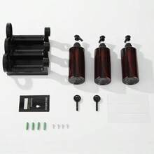 免钻孔壁挂式三格洗发水沐浴露液体皂液器套装，适用于浴室、酒店、商业用途 - 多色 - 查看 6