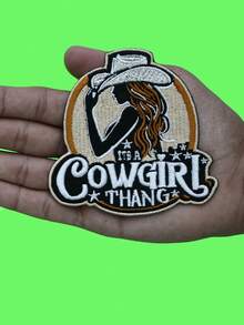 1PC Its A Cowgirl Thang Patch Western Country Aesthetic Embroidered Iron On - Multicolor - View 3