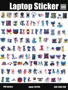 110 Peças Adesivos de Personagens de Animação Engraçados de Desenho Animado, Adequados para Bagagem, Laptop, Bicicleta, Motocicleta, Papelaria, Scooter, Móveis, Geladeira, Telefone, Copo, Capacete, Carro, Ótimo Presente para Amigos, Família, Fãs - Visão 6