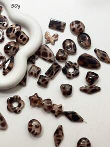 高品质豹纹星形手工串珠吊坠配件，DIY饰品材料，秋冬款 - 彩色 - 查看 10