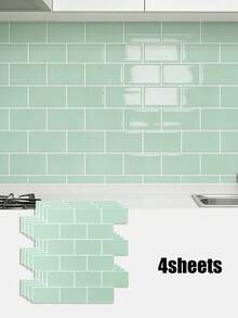 WoStick 4Sheeets/10Sheets 3D Glossy Subway Peel And Stick Tiles, Self-Adhesive Waterproof Wall Stickers For Kitchen Backsplash - Multicolor - View 13