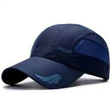 1pc, Men's Baseball Cap, Quick-Drying, Breathable, Lightweight Sports Cap, Made Of Acrylic Material, Suitable For Running, Sports, And Daily Casual Wear - Deep Blue - View 2