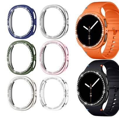 7pcs/Set Or 3pcs/Set Sparkling Diamond Protective Case For Galaxy Watch 8 40/44mm, Glitter Diamond Hard PC Protective Shell Accessories For Galaxy Watch 8 40/44mm