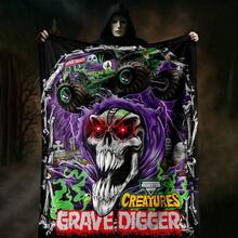 1PC 3D Monster Jam Monster Truck Cartoon Blanket, Edgy Gift For Motorsports Fans, Themed Man Cave Decor, Retro Sci-Fi Party Accent & Race Day Souvenir,Soft Throw Blanket For Home Bedroom Bed Sofa Picnic Travel Office Cover Blanket, Multiple Sizes 50x60 To 60x80 Inches - Nhiều màu 1 - Xem 2