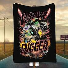 1PC 3D Monster Jam Monster Truck Cartoon Blanket, Edgy Gift For Motorsports Fans, Themed Man Cave Decor, Retro Sci-Fi Party Accent & Race Day Souvenir,Soft Throw Blanket For Home Bedroom Bed Sofa Picnic Travel Office Cover Blanket, Multiple Sizes 50x60 To 60x80 Inches - Multicolour 34 - View 12