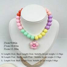 1pc Lovely Pet Cat & Dog Handmade Flower Pendant Necklace Jewelry - Multicolor - View 2